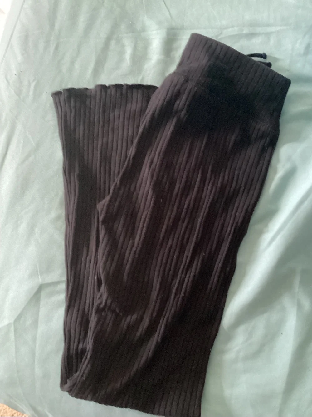 Justice Black Ribbed Knit Casual Kids Bottoms